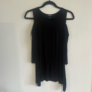 Black tunic with exposed shoulders